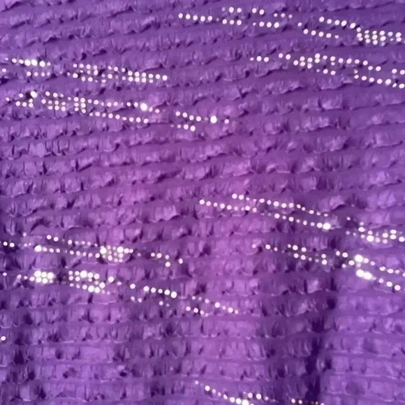 ELEMENTZ  Beautiful Plum Purple Scalloped Accent Gold Sequin Size Small - Picture 5 of 5